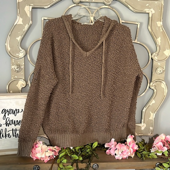 Chunky Brown Sweater B Original Boutique Roomy Comfy Womens Small Medium Hoodie - Picture 4 of 11